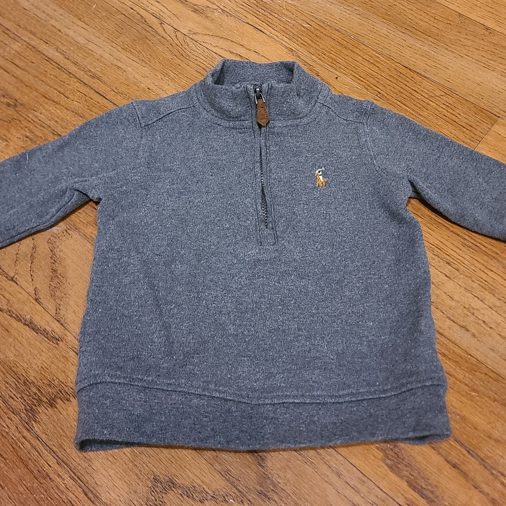 Ralph Lauren 18 Months Gray Half-Zip Collared Pullover